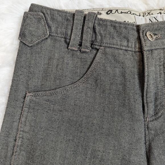 Y2K Armani Exchange Cotton Twill Cropped Pants Gray Size 2 - Picture 5 of 10